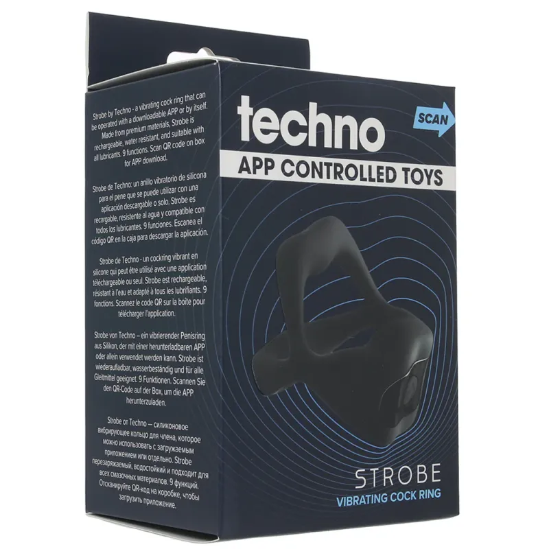 NSN-0287-53 Strobe Vibe Cock Ring Black