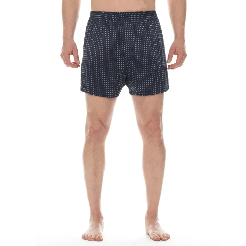 3715160 Classic Silk Boxer Short 407 Navy Dot Medium