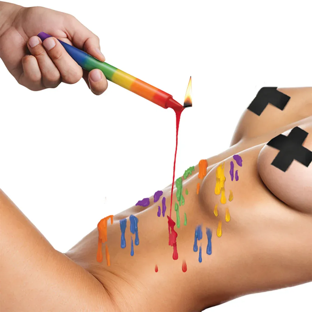 XR-059109 Rainbow Drip Wax Play Candles