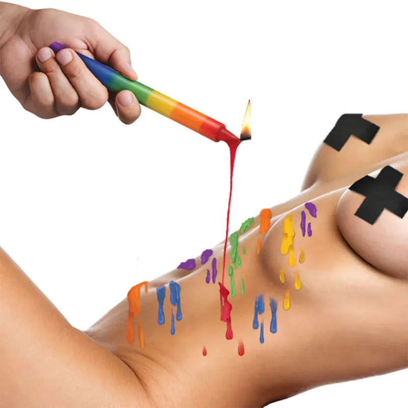 XR-059109 Rainbow Drip Wax Play Candles