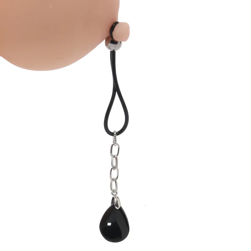 CE-2615-10-2 Crystal Nipple Jewelry Onyx