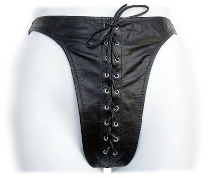 4016-blk Lace Up G-String Black O/S