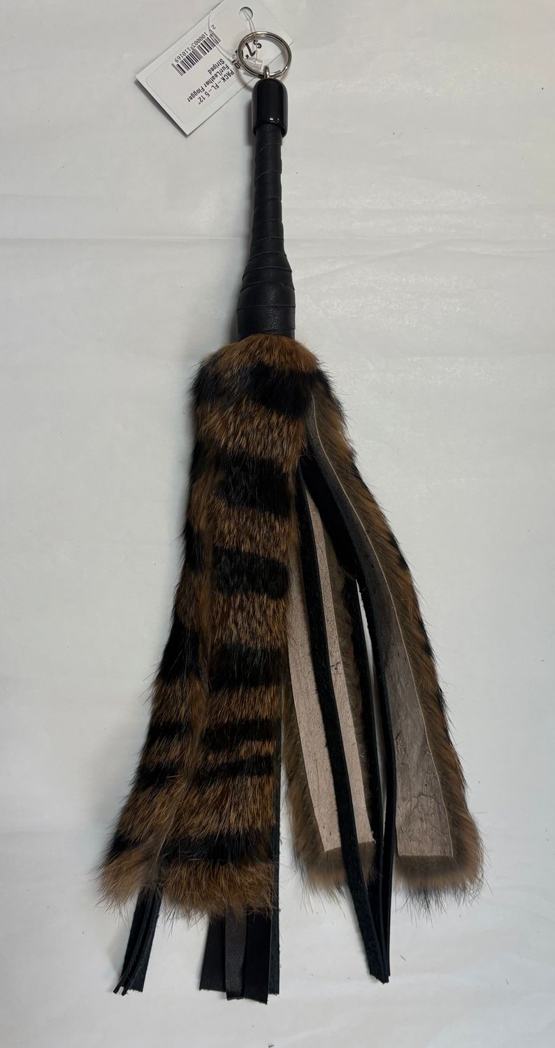 PACK-FL-5 12&quot; Fur/Leather Flogger Striped