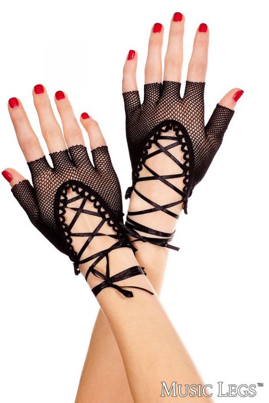 ML413 Fishnet Gloves Black O/S