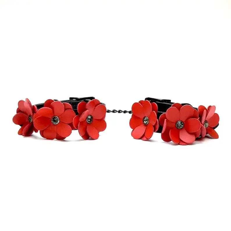 AC-Z1016RED Flower Rythm Ankle Cuffs