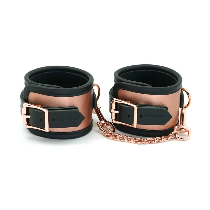 AC-Z1020 Rose Gold Ankle Cuffs w/ Faux Fur