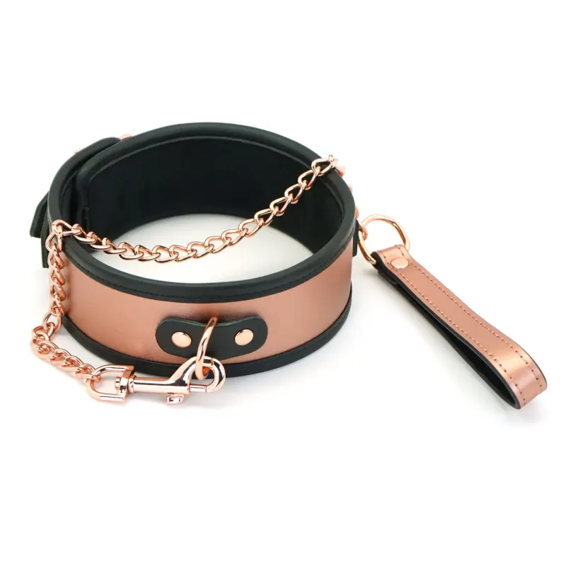 CL-Z1032 Rose Gold Collar w/ Nipple Clamp
