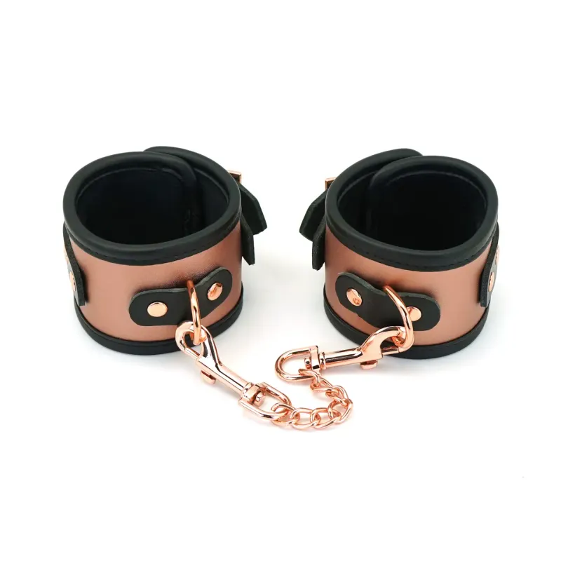 HC-Z1042 Rose Gold Hand Cuffs w/ Faux Fur