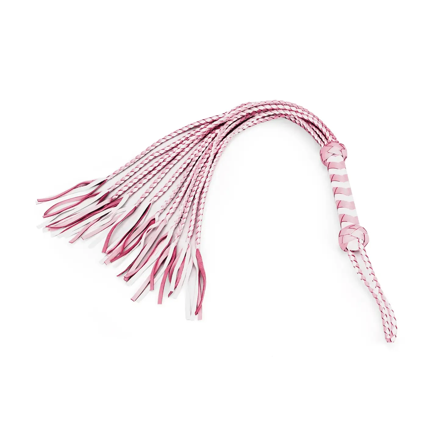 WP-81007PK White/ Pink Leather Whip