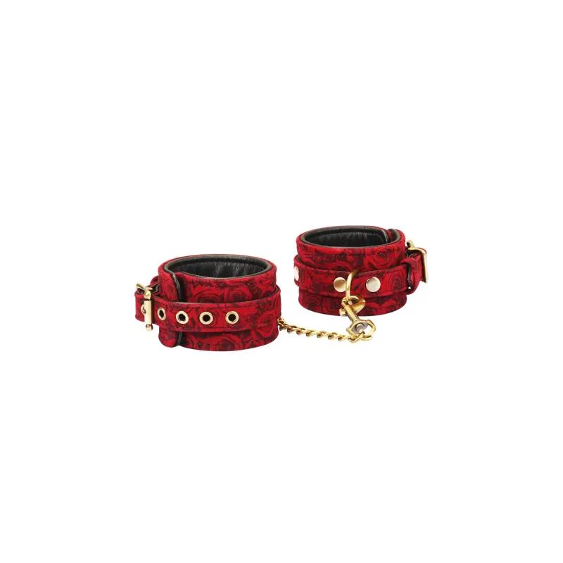 AC-80918RD Kinbaku Ukiyoe Red Ankle Cuffs
