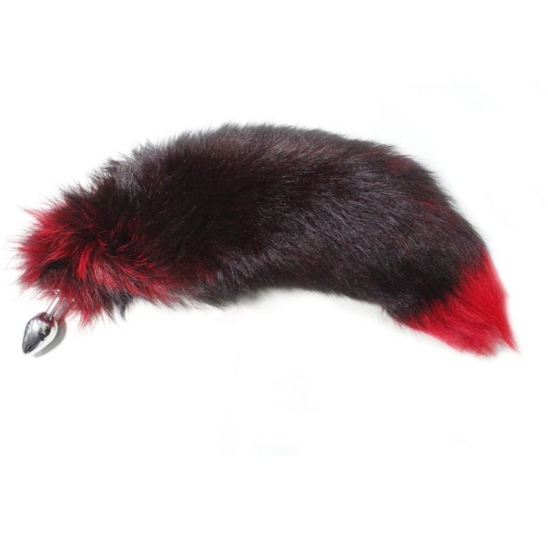14-17&quot; Silver Fox Tail Dyed Red