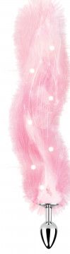 HTP3480 Foxy Tail Light Up Faux Fur Butt Plug Pink