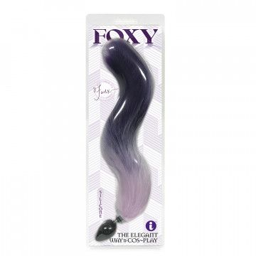 IC1401 Foxy Fox Tail Silicone Butt Plug Purple Gradient