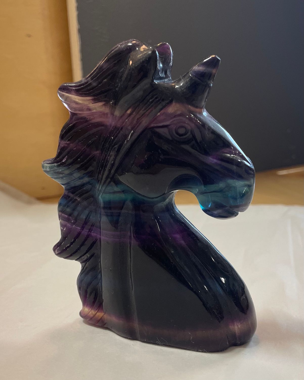 Fluorite Unicorn Carving