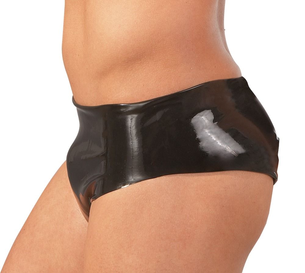 29502781171 Latex Mens Brief W/ Inner Dildo Black O/S