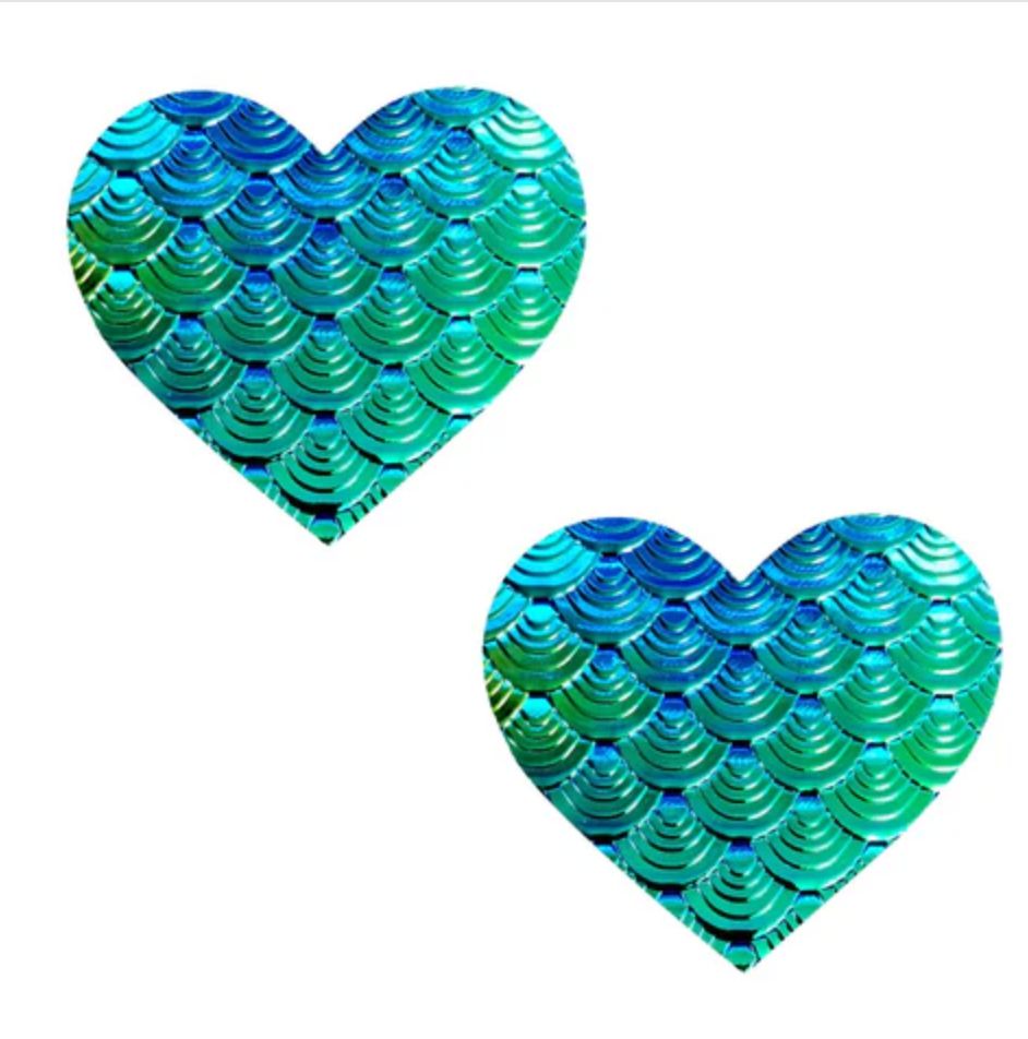 SM-HRT-NS Stick On Pasties Space Mermaid Heart