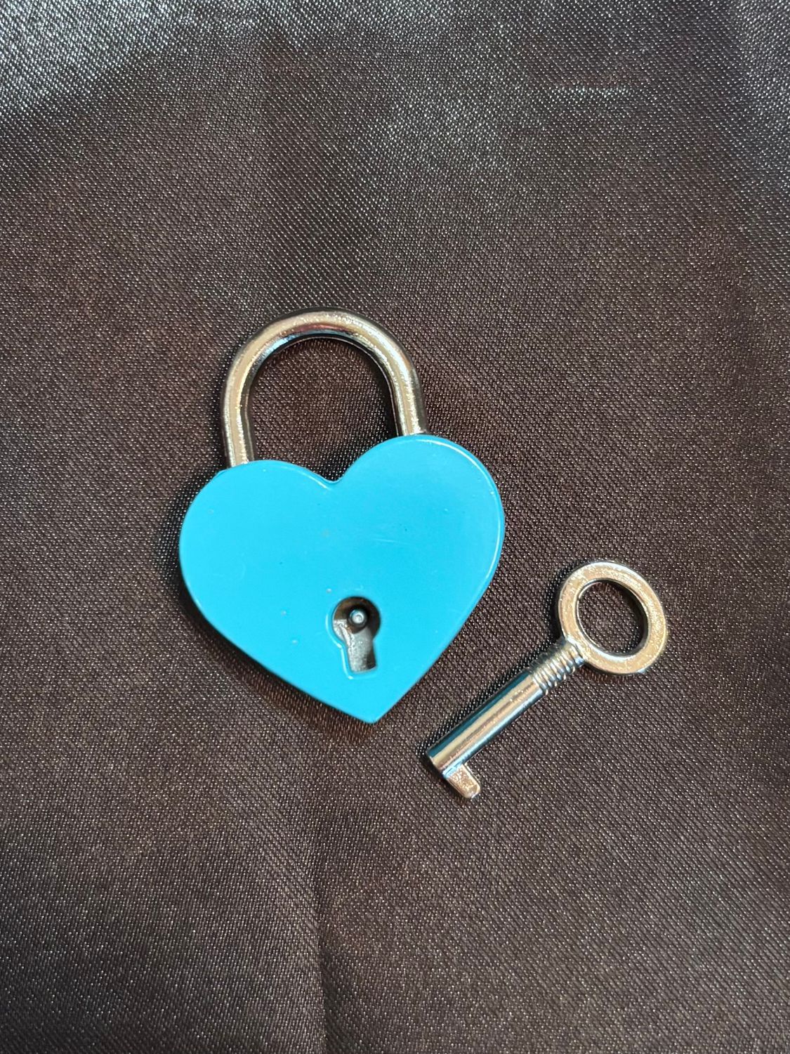 Matte Blue Heart Lock