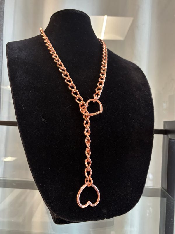 Thick Slip Chain Rose Gold Heart