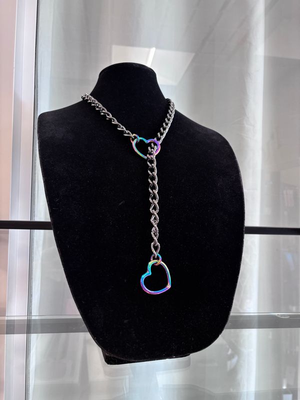 Thick Slip Chain Rainbow Heart