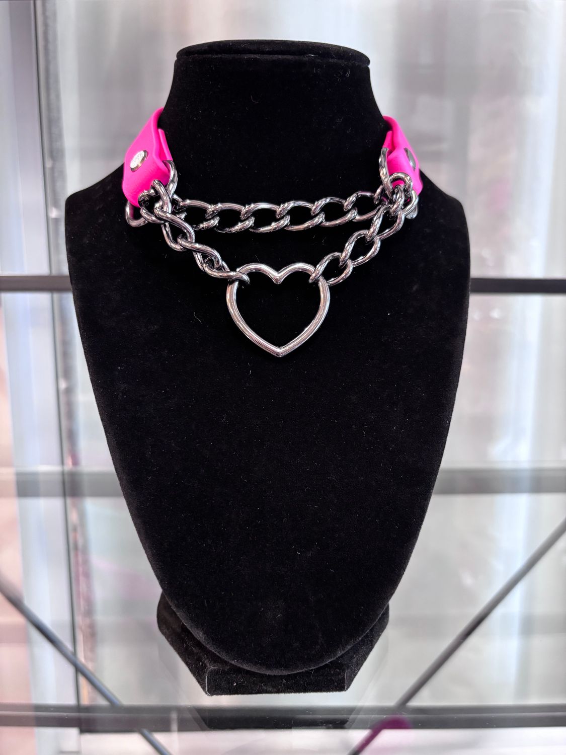 3/4in Biothane Martingale Hot Pink Heart