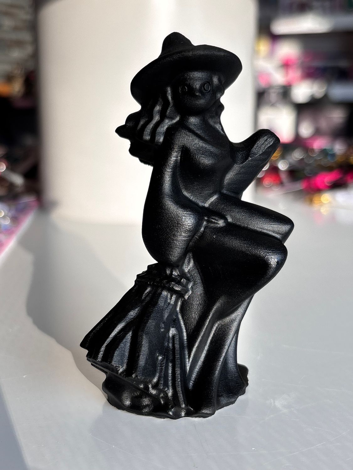Obsidian Witch On Broom