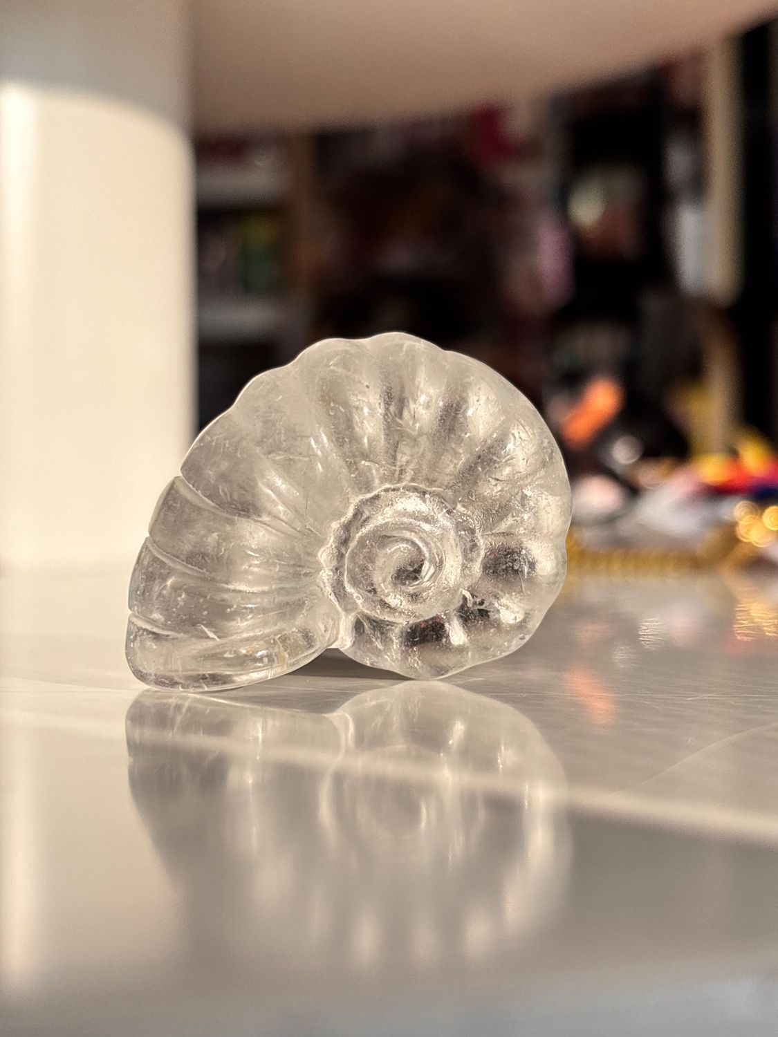 Clear Quartz Shell Carving