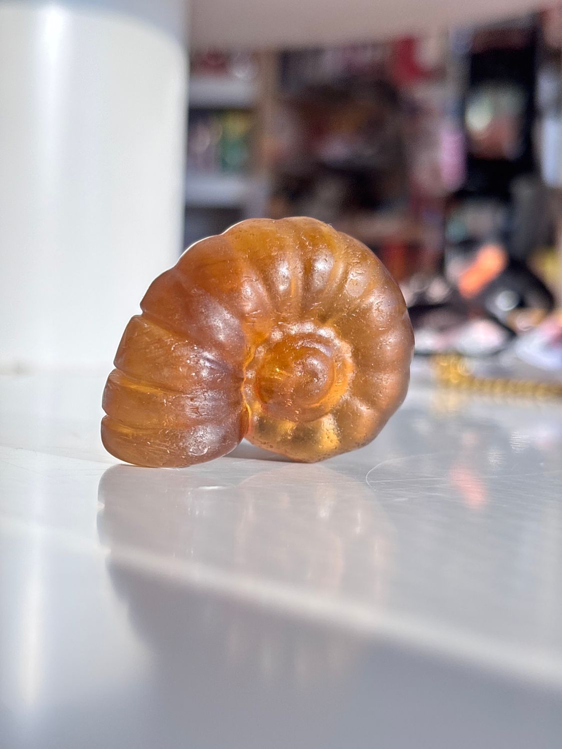 Gold Fluorite Shell Carving