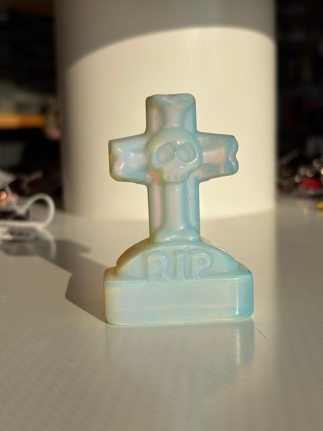 Opalite Tombstone Carving
