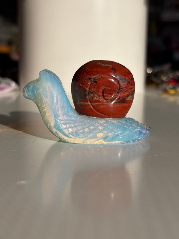 Red Jasper/Opalite Snail