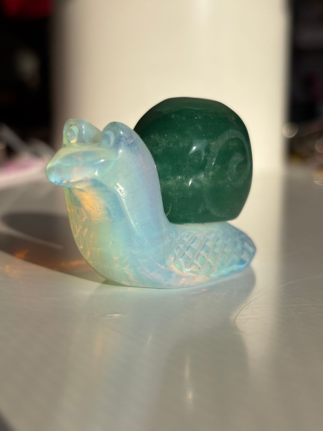 Green Fluorite/Opalite Snail