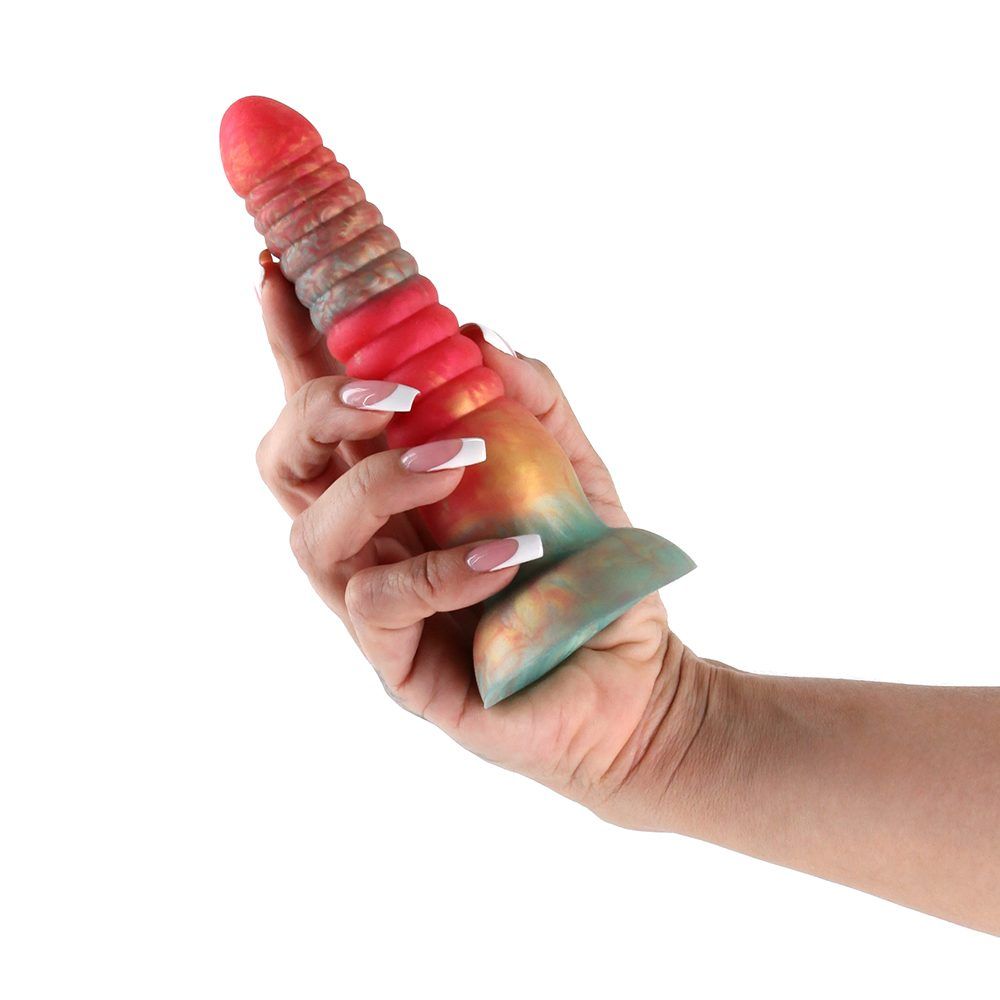 NSN0412-01 Stacked 6" Dildo Red/Gold