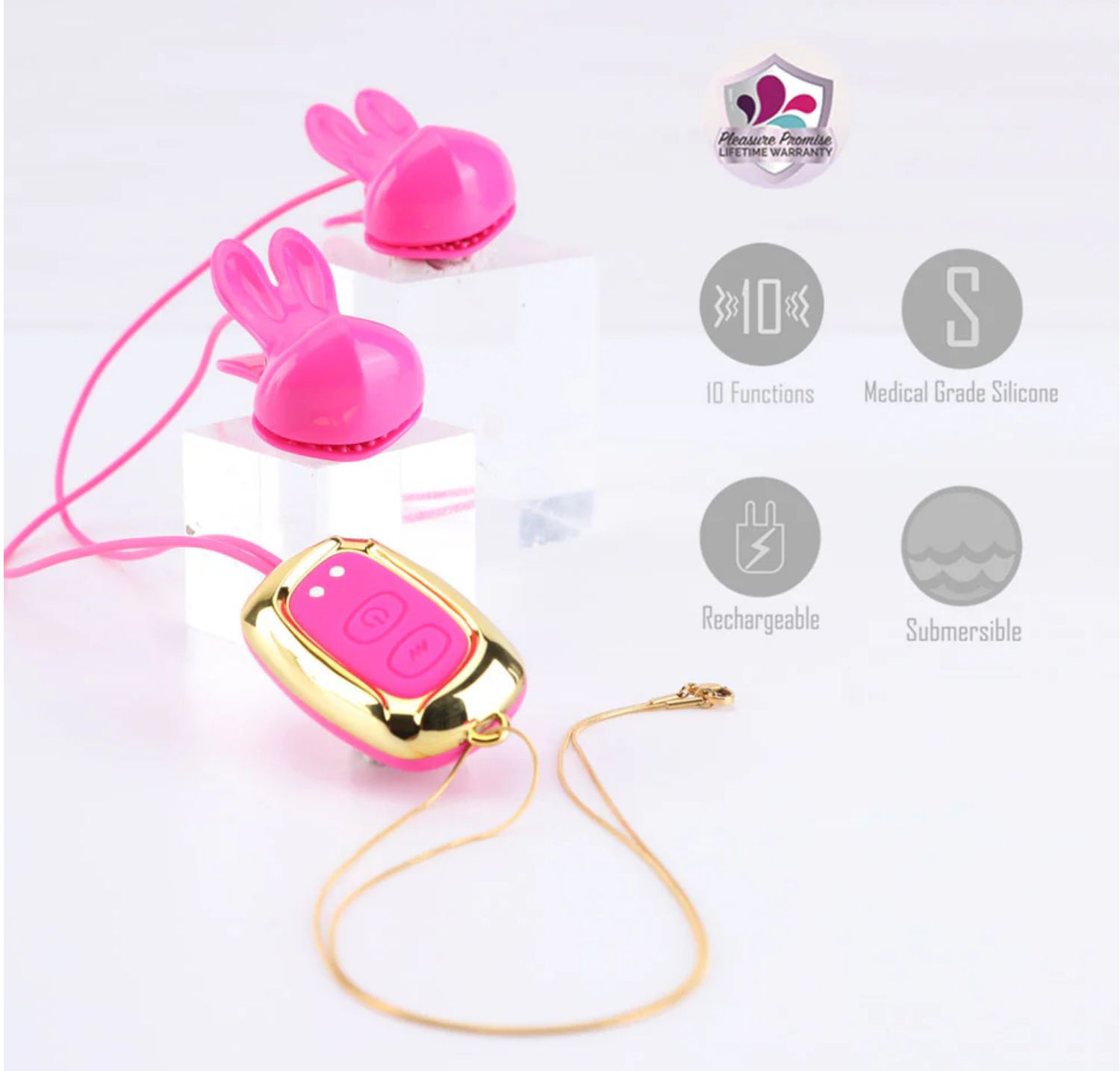 BO-25-20 Molli Vibrating Clamps/Necklace Pink