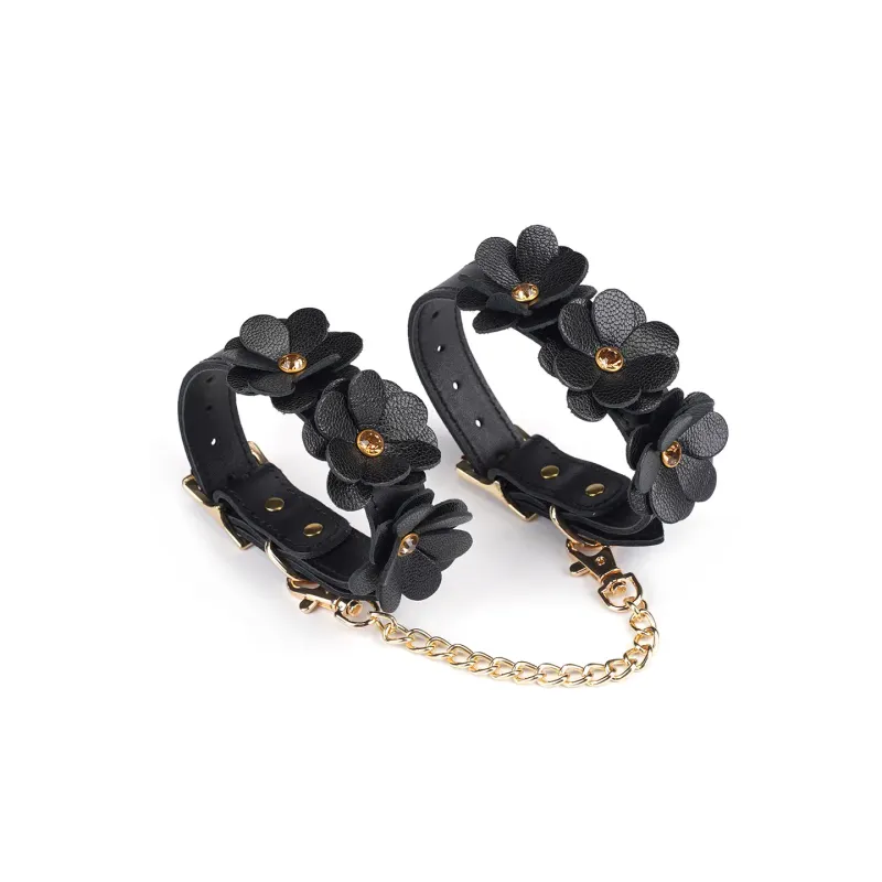 AC-Z1016 Black Flower Ankle Cuffs