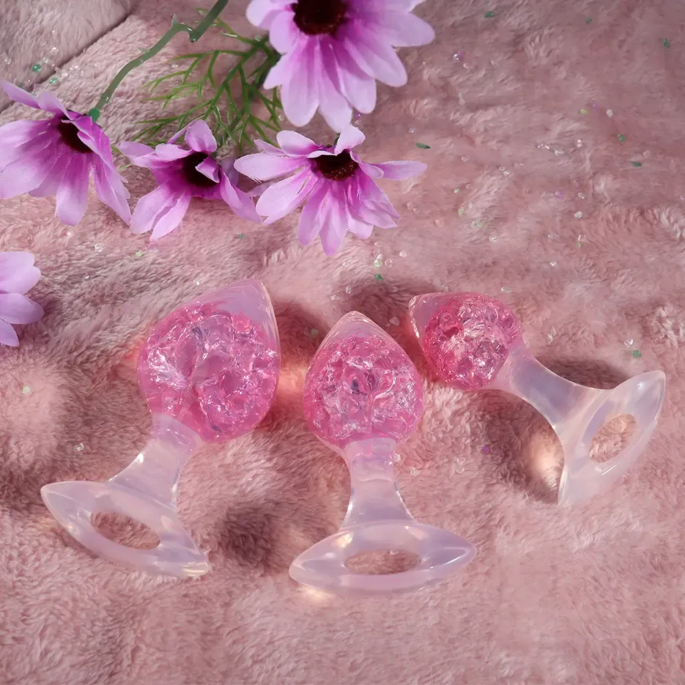 AP-81635 Crystal Butt Plug Pink Medium