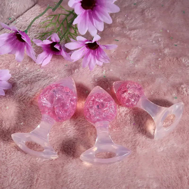 AP-81635 Crystal Butt Plug Pink Medium