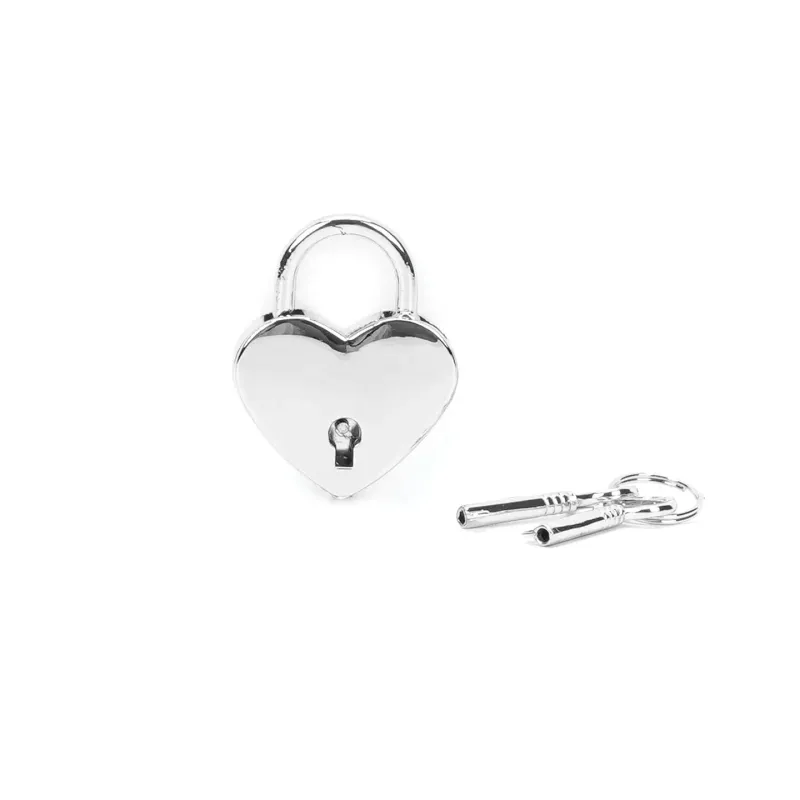 AS-80161 Silver Heart Padlock 2pc