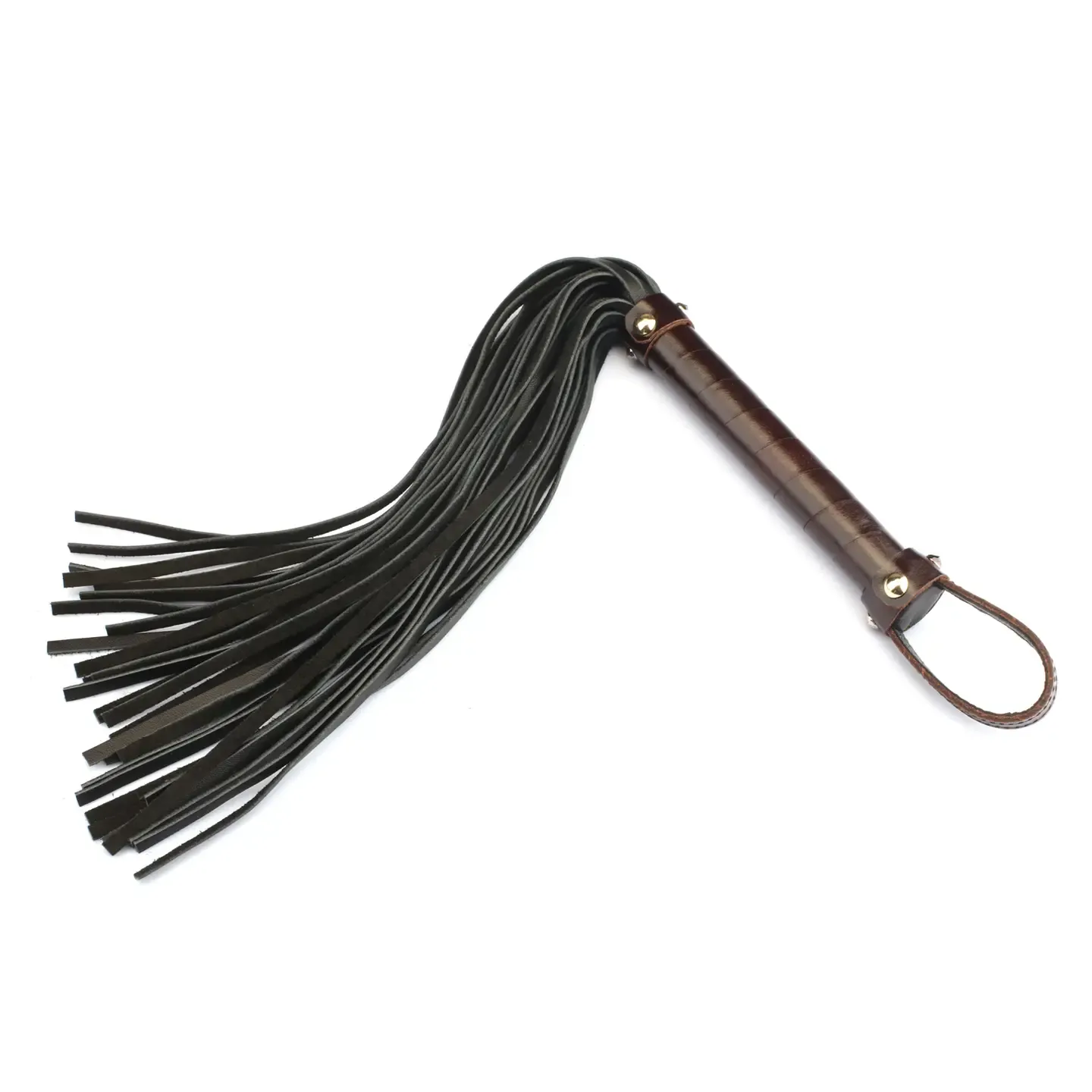 FG-81129 Leather Flogger w/ Rivets Brown