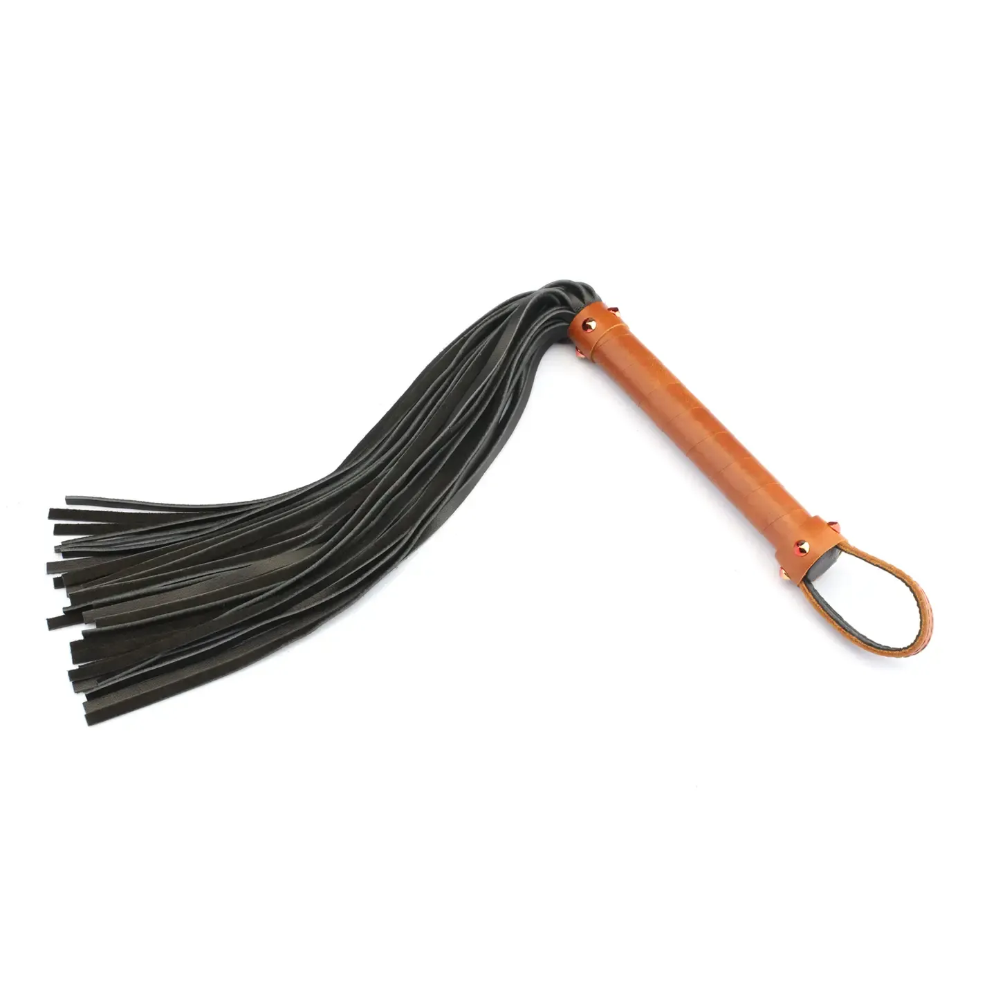 FG-81116 Leather Flogger w/ Rivets Orange