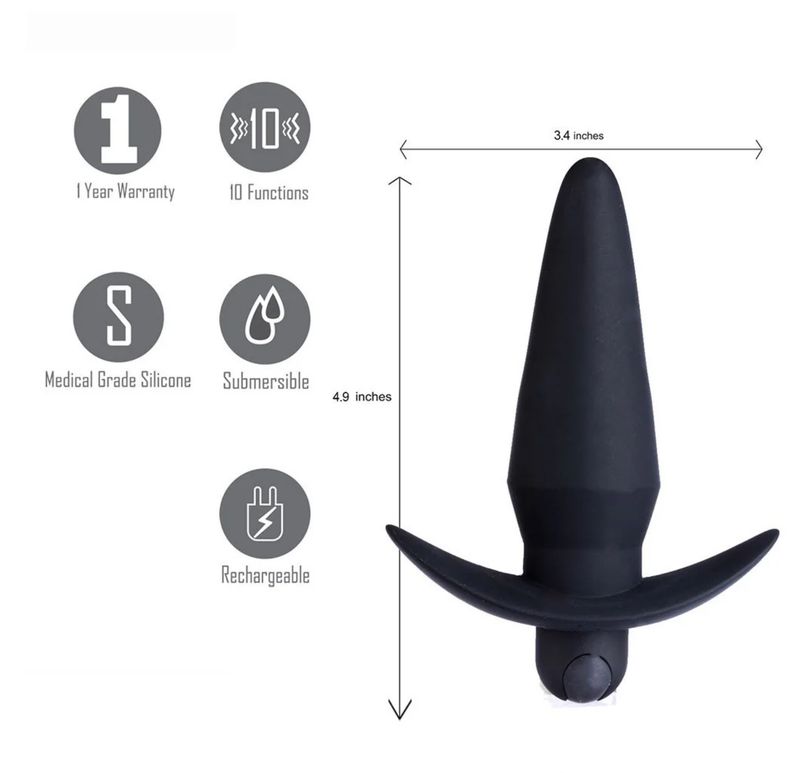 MA334 Cody Vibrating Butt Plug Black