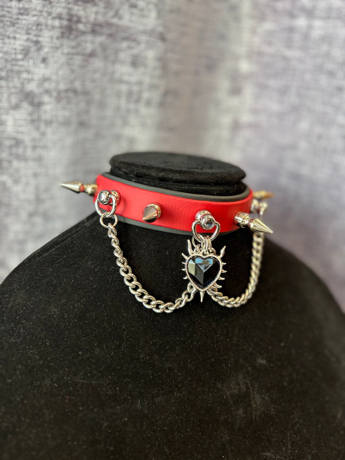 Biothane Pup Collar Red w/ Heart