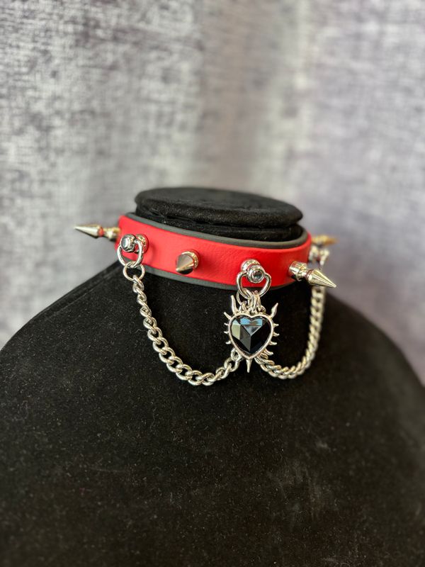 Biothane Pup Collar Red w/ Heart