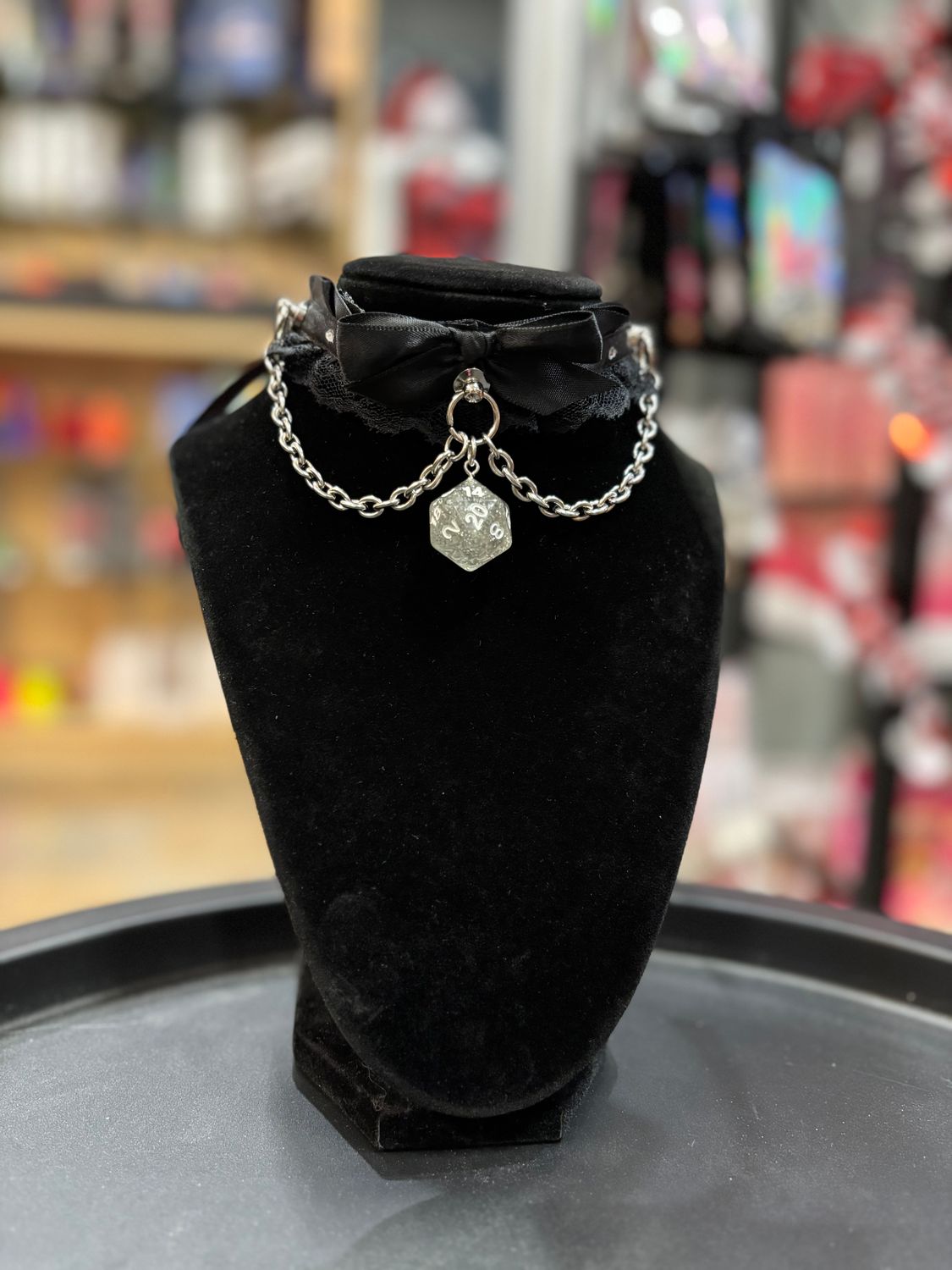 D&amp;D Lace Collar Black Chain