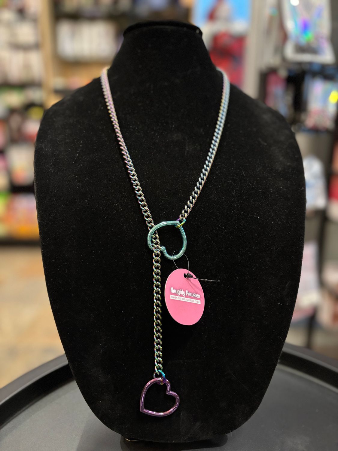 Slip Chain Rainbow w/ Purple/Teal Heart