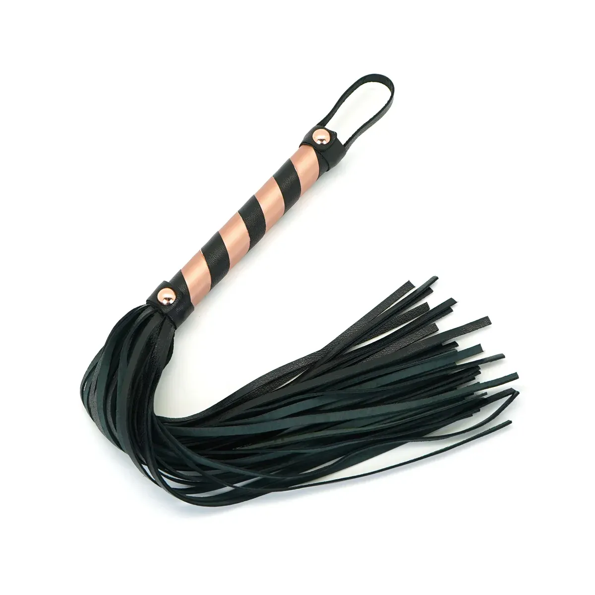 WP-Z1044 Leather Flogger Rose Gold/Black