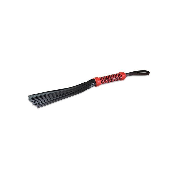 LTH6146 16" Lambskin Flogger Black/Red
