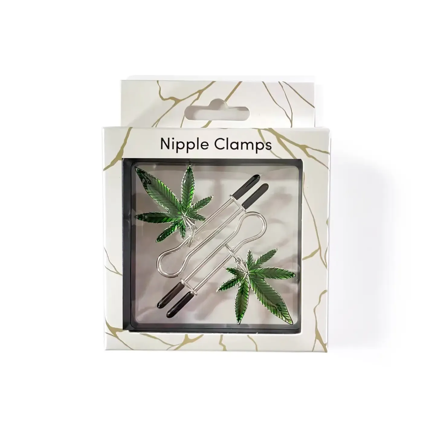 NC-81655 Tweezer Clamps Silver Cannabis