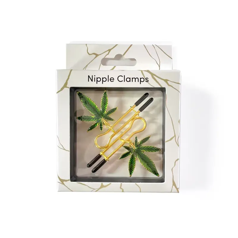NC-81655 Tweezer Clamps Gold Cannabis