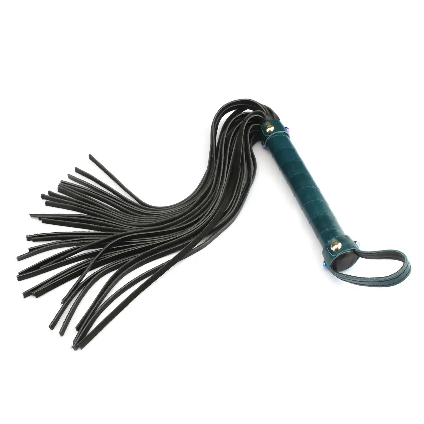 FG-81090 Leather Flogger w/ Rivets Blue