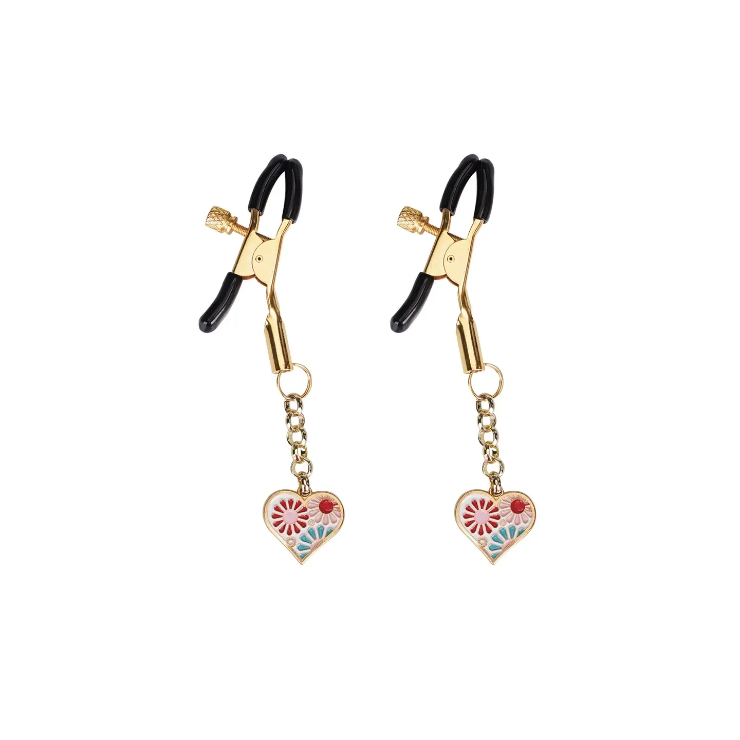 NC-80327 Gold Heart Clamps White
