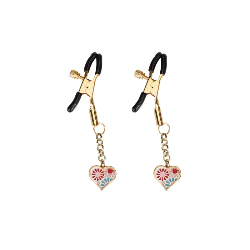 NC-80327 Gold Heart Clamps White